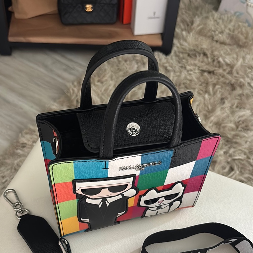 Karl Lagerfeld Black Mini Bag with Artistic Design - Picture 5 of 8